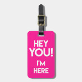 お前だ!ネオンおもしろいピンクバッグ注目 ラゲッジタグ (正面縦)