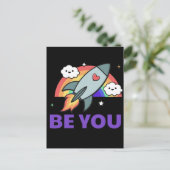 お前だ。レインボーロケット雲とハート。ポスター ポストカード (スタンド正面)