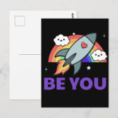 お前だ。レインボーロケット雲とハート。ポスター ポストカード (正面/裏面)