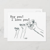 お前だ！愛してる！- Ostrichポストカード ポストカード (正面/裏面)