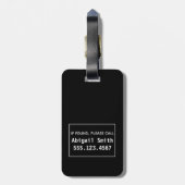 お前だ！ – 白黒おもしろいバッグの注意 ラゲッジタグ (裏面縦)