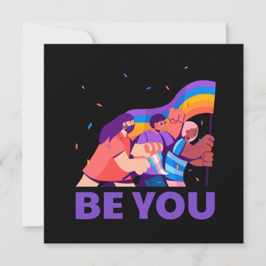 お前だ。LGBT+プライド。レインボー国旗 カード (正面)