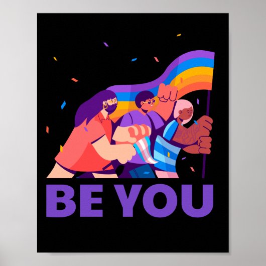 お前だ。LGBT+プライド。レインボー国旗 ポスター (正面)