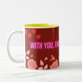 お前と一緒にすべての一口は甘いロマンチックなコーヒーマグだ ツートーンマグカップ