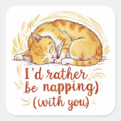 お前と一緒に寝たい – ゴールデン・キャット スクエアシール (正面)