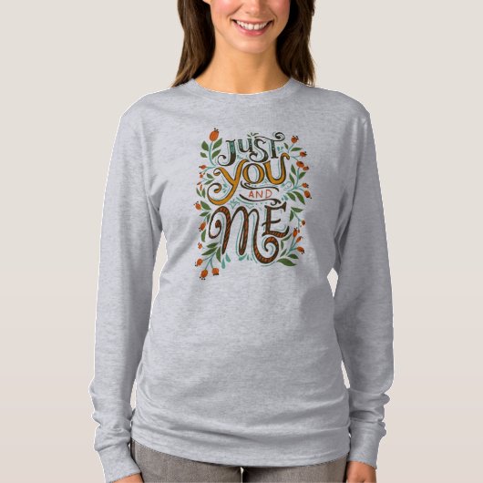 お前と俺のタイポグラフィグレーTシャツは女性用 Tシャツ (正面)