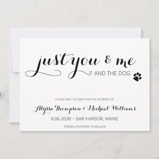 お前と犬のおもしろいモダンペット結婚の セーブザデート (正面)