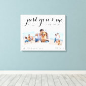 お前と犬の写真カスタムコラージュ キャンバスプリント (インサイチュ (ウッドフロア))