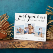 お前と犬の写真カスタムコラージュ フォトプラーク (側面)