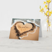 お前と私書は砂の愛のロマンスで カード (黄色い花)