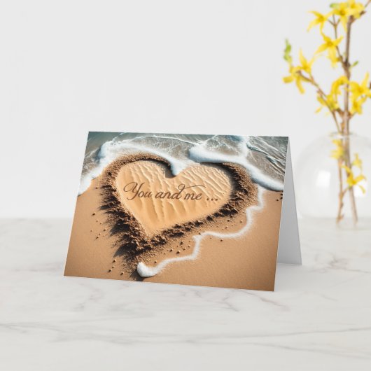 お前と私書は砂の愛のロマンスで カード (黄色い花)