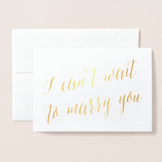お前と結婚するのが待ち遠しい | 結婚式の日カード 箔カード (封筒付き正面)