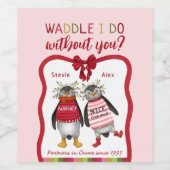 お前なしでワドルで済むのか?かわいいカップルのクリスマス ワインラベル (シングルラベル)