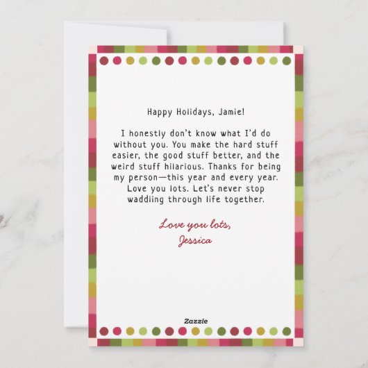 お前なしでワドルで済むのか？ペンギンベスティークリスマス シーズンカード (裏面)