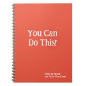 お前ならできる!自分自身へのメモOrange White ノートブック (正面)