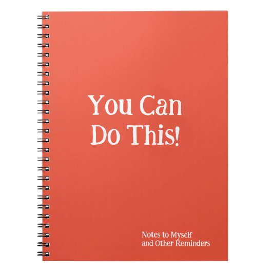 お前ならできる!自分自身へのメモOrange White ノートブック (正面)