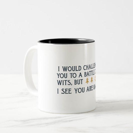 お前には魔力の戦いを挑むが ツートーンマグカップ (正面左)