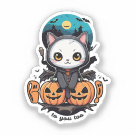 お前にもブー | キュートキャットこうもりウィングズ&カボチャ シール
