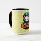 お前にもブー | キュートキャットこうもりウィングズ&カボチャ マグカップ (正面左)