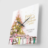 お前に聖降誕祭の最高の前途を祈る スクエア壁時計 (傾斜)