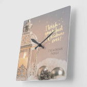 お前に聖降誕祭の最高の前途を祈る、ランタン スクエア壁時計 (傾斜)