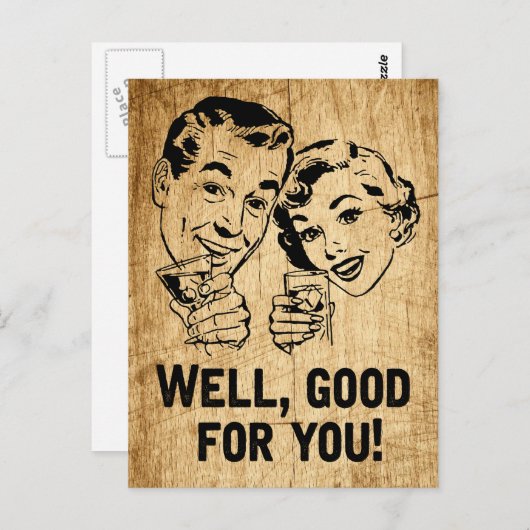 お前に良いレトロ素朴の皮肉 ポストカード (正面/裏面)