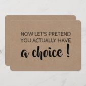 お前に花嫁を選んだふりをしようおもしろい 招待状 (正面/裏面)