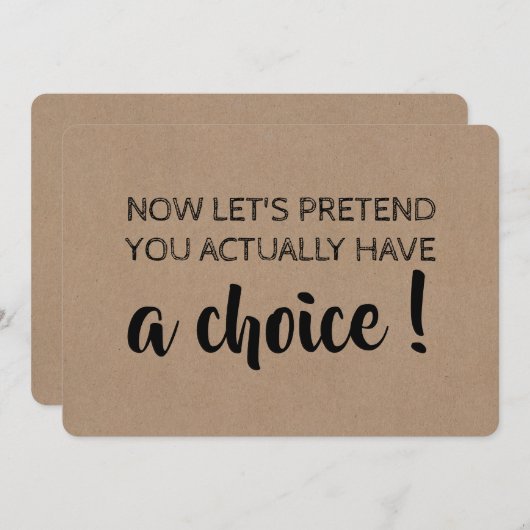 お前に花嫁を選んだふりをしようおもしろい 招待状 (正面/裏面)