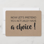 お前に花嫁を選んだふりをしようおもしろい 招待状 (正面)