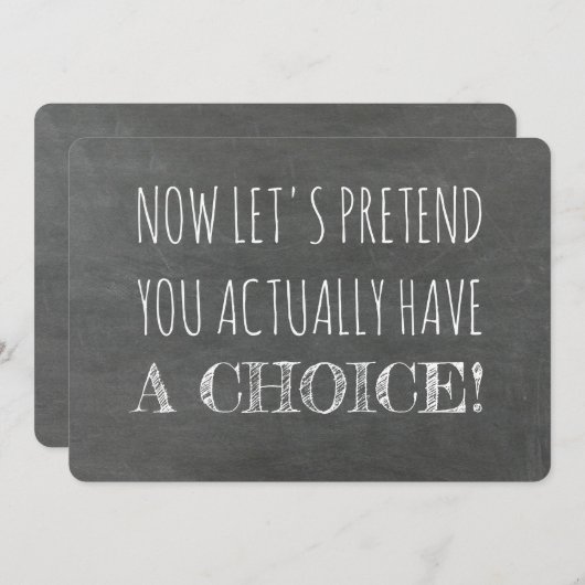 お前に花嫁を選んだふりをしようおもしろい 招待状 (正面/裏面)