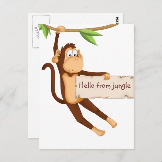 お前のおもしろいテキストを持っているサル ポストカード (正面/裏面)