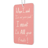 お前のおもしろい悪い引用文が冗談を言い争ってユーモアのピンク カーエアーフレッシュナー (左)