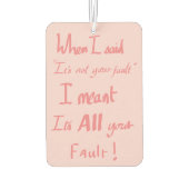 お前のおもしろい悪い引用文が冗談を言い争ってユーモアのピンク カーエアーフレッシュナー (裏面)