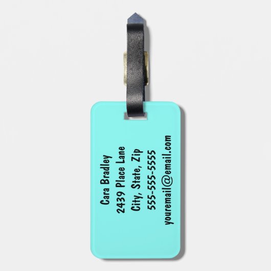 お前のじゃない！おもしろいタカスタムグ – 青のストライプ ラゲッジタグ (裏面縦)