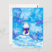 お前のはがき恋しく思で最初の雪 ポストカード (正面/裏面)