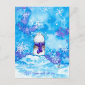 お前のはがき恋しく思で最初の雪 ポストカード (正面)