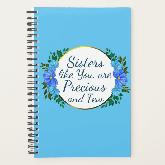 お前のような姉妹大切と少数の青いフローラ プランナー手帳 (正面)