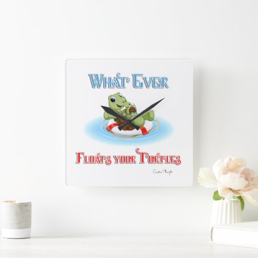 お前のカメが浮くものは何でも スクエア壁時計 (ホーム)