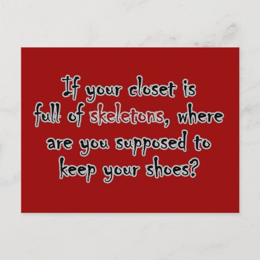 お前のクローゼットは秘密だらけだから空きがない ポストカード (正面)