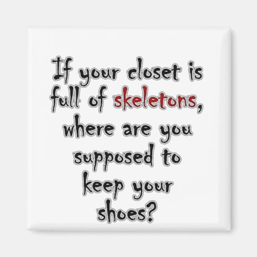 お前のクローゼットは秘密だらけだから空きがない マグネット (正面)