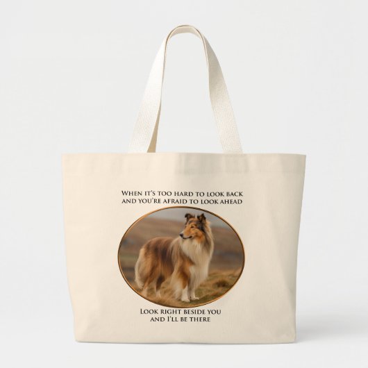 お前のコリーの横に ラージトートバッグ (正面)