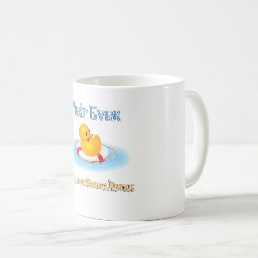 お前のゴム製のアヒルが浮かんだものは コーヒーマグカップ (正面右)