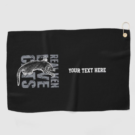 お前のテキスト実在メンは猫が可愛いスタイル ゴルフタオル (横)