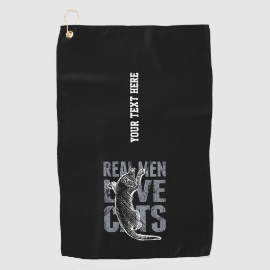 お前のテキスト実在メンは猫が可愛いスタイル ゴルフタオル (正面)