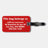 お前のバッグだ！デザインラゲッジタグ（赤） ラゲッジタグ (裏面横)