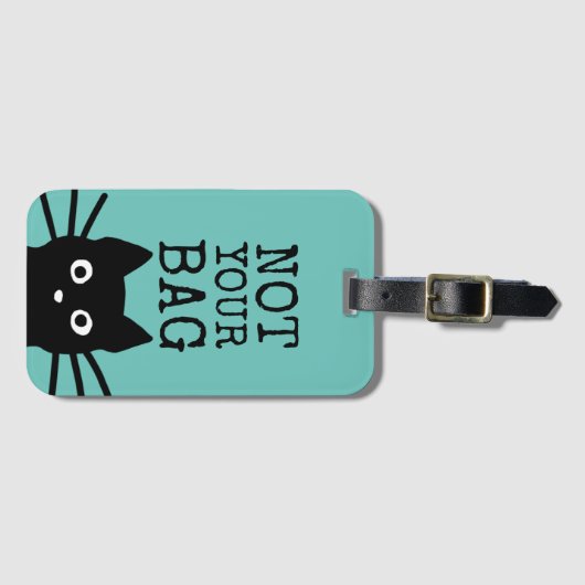お前のバッグの黒猫ではないおもしろい ラゲッジタグ (正面横)