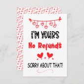 お前のバレンタイン・ボーイフレおもしろいンド・ホ サンキューカード (正面/裏面)