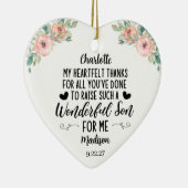 お前のメッセージを持つ新郎の感謝してい贈り物の母 セラミックオーナメント (右)