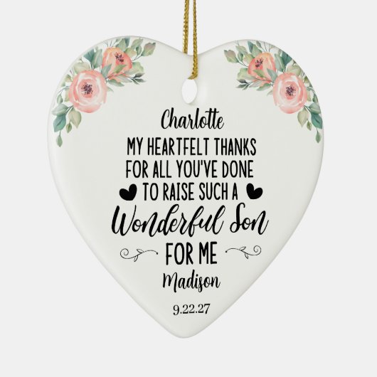 お前のメッセージを持つ新郎の感謝してい贈り物の母 セラミックオーナメント (右)