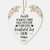お前のメッセージを持つ新郎の感謝してい贈り物の母 セラミックオーナメント (左)
